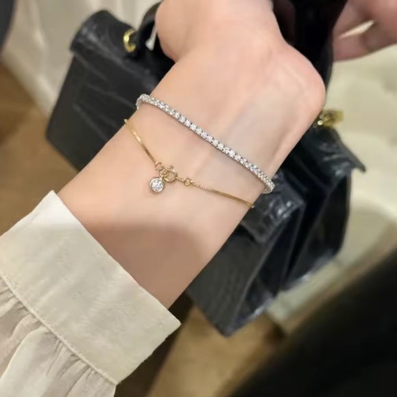 Anthropologie Gold Bracelet with Crystal Accent - Picture 2 of 4